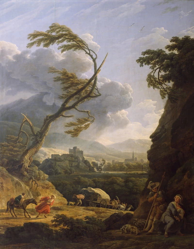  Émile Jean Horace Vernet-224-Mezzogiorno sulla terra, burrasca